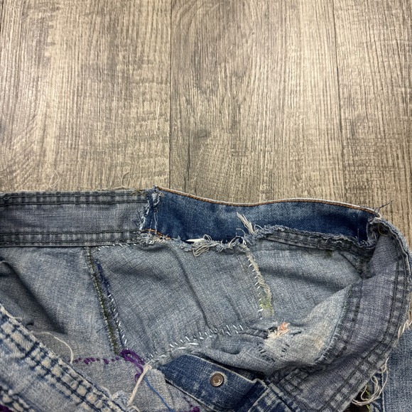 True Vintage 70s Landlubber Bell Bottom Flare Patchwork Jeans - Picture 14 of 16